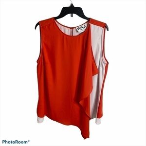 Talk of the Walk Coral Orange White Top Women’s XL